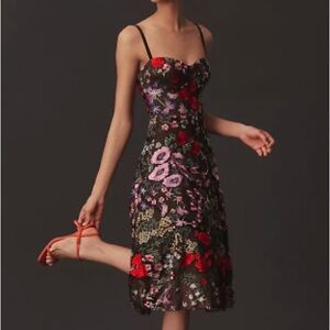 Dress the Population Black Floral Backless Dress